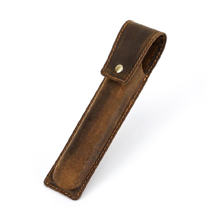 

Vintaged Leather Pen Sleeve Box 1/2/3 Slot Pen Case Optional For Daily Use School Office Accessories