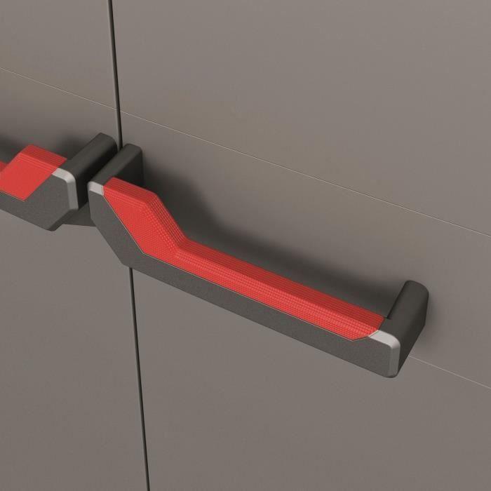 Keter Armoire De Rangement Basse Stilo Gris Et Noir 90 Cm Casier Organisateur 434769