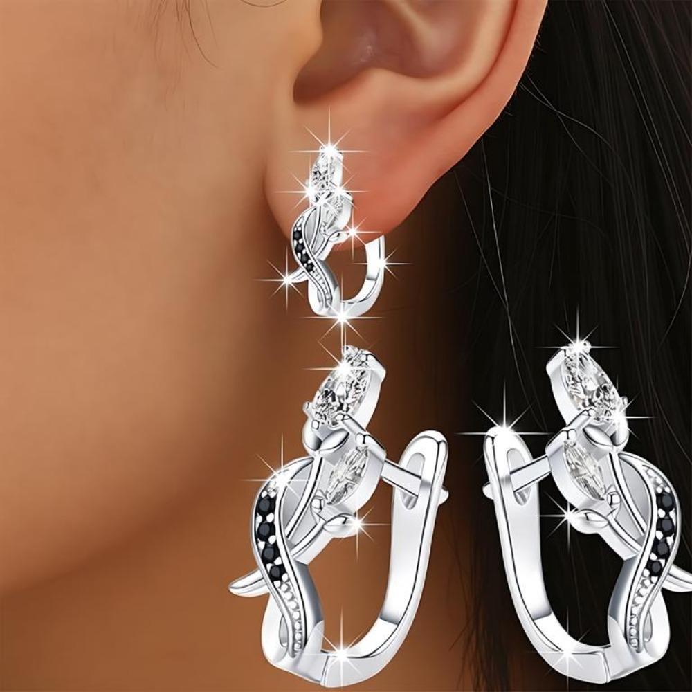 Floral Inspired Copper Earrings with Mixed Stone Design