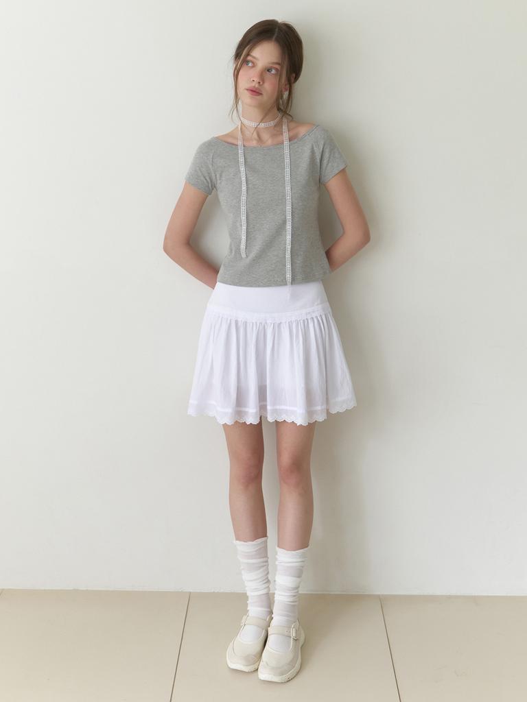 Liel Berries Lace Mini Skirt (White)