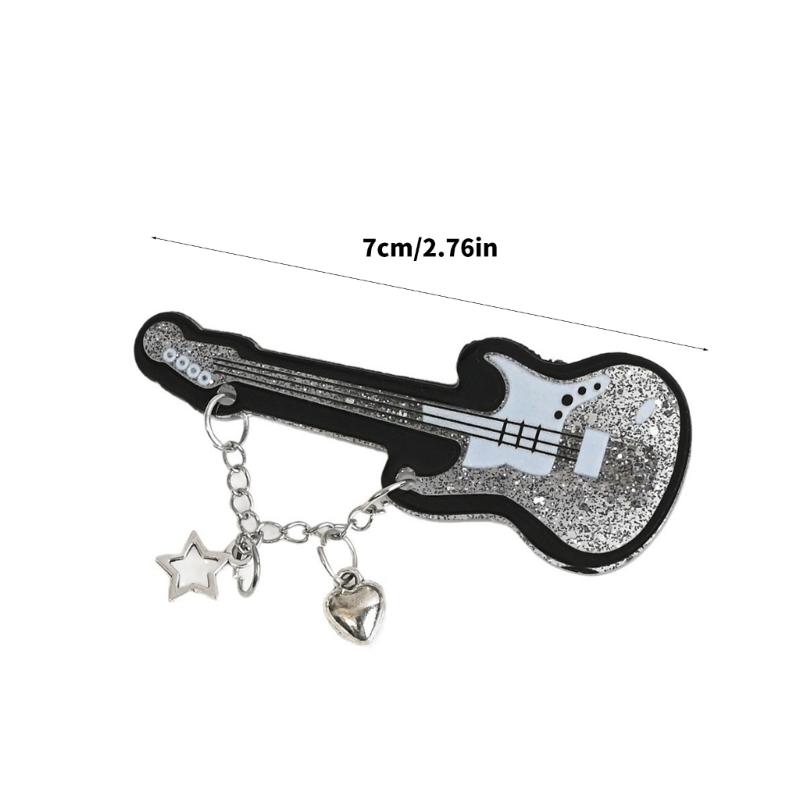 Guitar Shape Hair Clip Acrylic Barrette For Women Girl Sweet Cool Hair Accessories For Concert Parties Gathering Wear