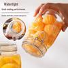 Glass Storage Jar with Transparent Buckle for Kitchen, Food-Grade Sealed Container for Grains