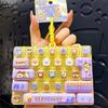 KEBIDU Finger Stress Relief Mini Keyboard Clicker Toy, 26 Buttons Rebound Keycap Pendant, Mini Mechanical Keycap Stress Relief Gift with Keychain