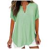 JPNTKY Women's Fashion Casual Solid Color Print V-Neck Short Sleeve Blouses & Shirts