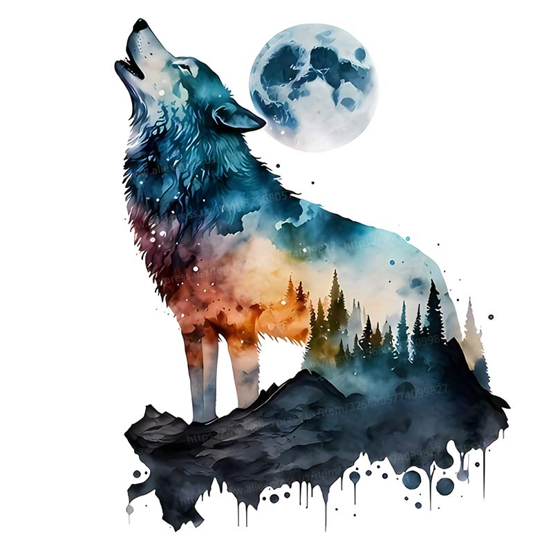 

Цветные волки Наклейки на стену Спальня Гостиная Кабинет Фон дивана Офис Домашний Декор Забавные Прозрачные Водонепроницаемые Наклейки S212 A-30cm Longest Side