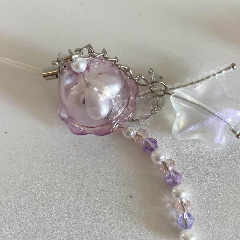 Cute Jellyfish Star Charm Phone Chain for Women Girls Handmade Beaded Keychain