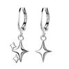 Asymmetrical Four-Pointed Star Stud Earrings for Women - 2026 Trendy Korean Cold Style
