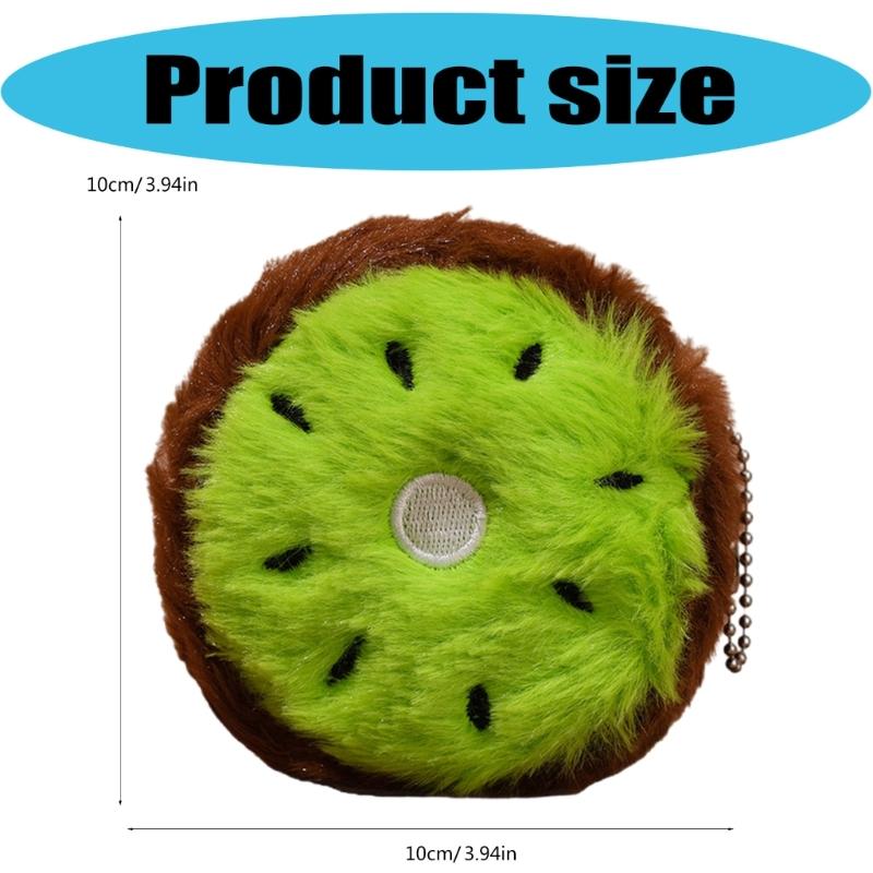Novelty Plush Fruit Pouch Small Zippered Pocket Money Holder Kids Accessories
