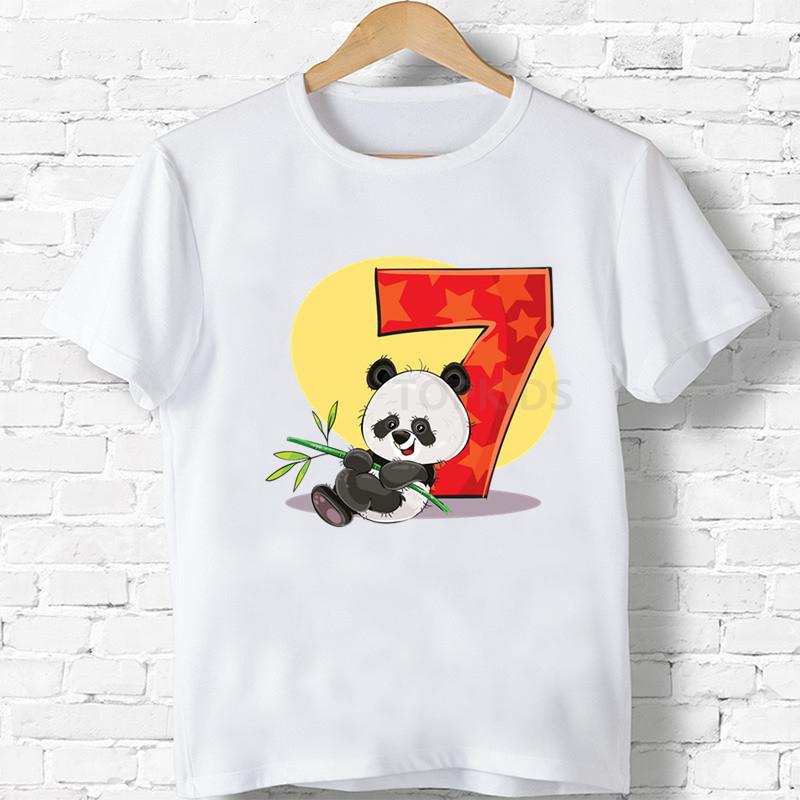 

Детская футболка для мальчиков/девочек с днем ​​рождения, панда, номер 1–9, футболка с принтом банта, забавная футболка с героями мультфильмов, детская подарочная одежда 5T(120)