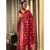 Yashika Women' Banarasi Kanjivaram Jacquard Art Silk Saree Exquisite Ethnic Attire for Indian Festivities Unstitche