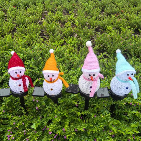 Solar Powered Snowman Stake Light Outdoor Christmas Decoration for Yard Garden & Pathway Auto On/Off Waterproof Festive Atmosphere Lights