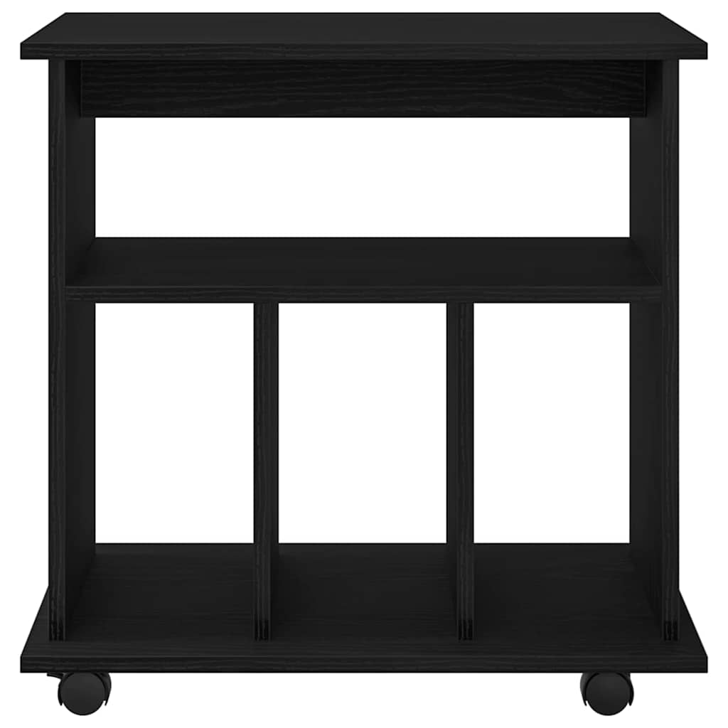 Mobile Cabinet In Black Oak Effect 60 X 45 X 55 Cm Particleboard