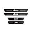 1/4/5Pcs Carbon Fiber Leather Car Door Sill Protector Strip For Jeep Wrangler Renegade Compass Grand Cherokee Patriot Rubicon AKM1