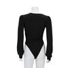 Spring Summer Ribbed Knitted Elegant Bodysuit Skinny Tops Party Sexy Cut Out Bodysuits Clothes For Women