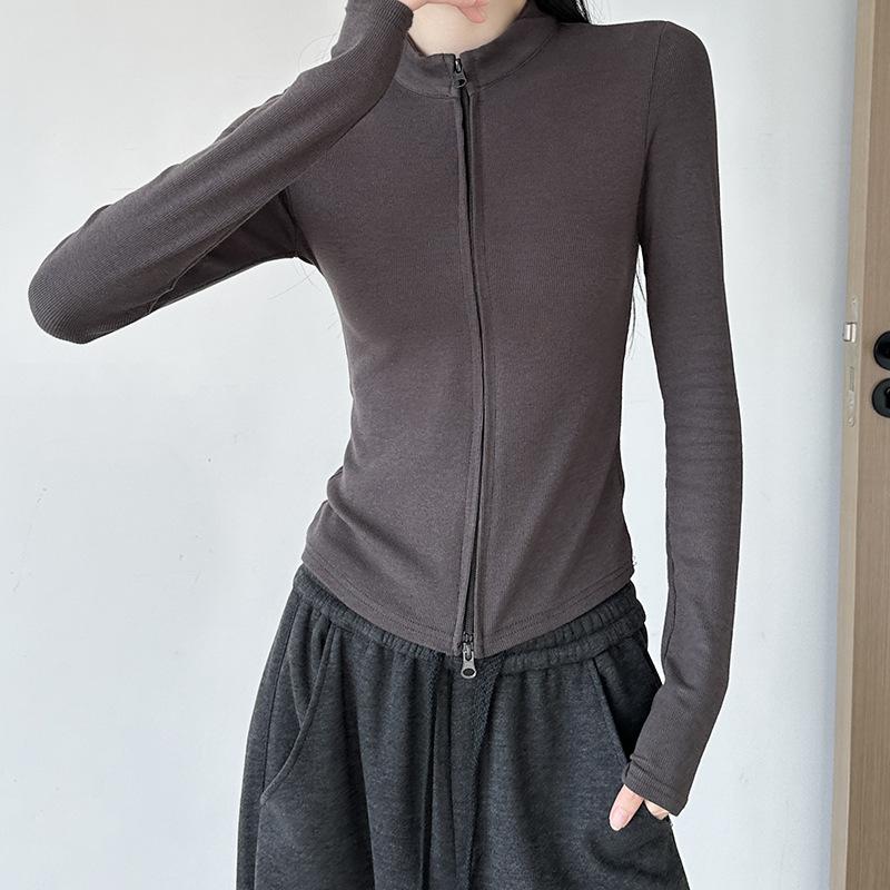 

Женская куртка на молнии Dynamic Girl с универсальным воротником, облегающий крой, узкий кардиган с низом XL