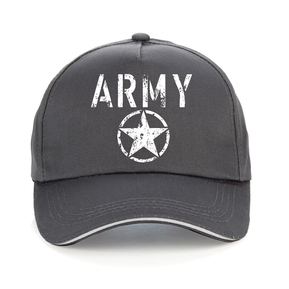 ARMY and five pointed star print baseball cap Unisexs fashionable casual sports caps unisex adjustable snapback hats gorras