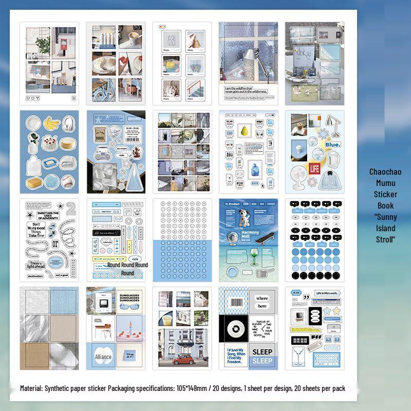 Infeel.Me Die-Cut Sticker Book: Morning & Evening Patterns for DIY Journals, Computers, and Collage Decoration.