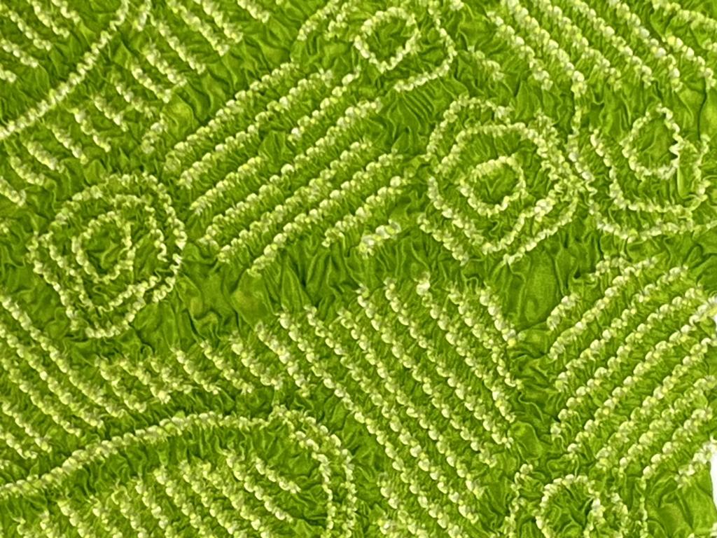 Muromachi Obiage Pure Silk Shibori Pattern Original Color Obiage Kimono Yu [Kyoto st. ] Shichi-Go-San Girl's Children's "Matcha" 753OA-f-mt