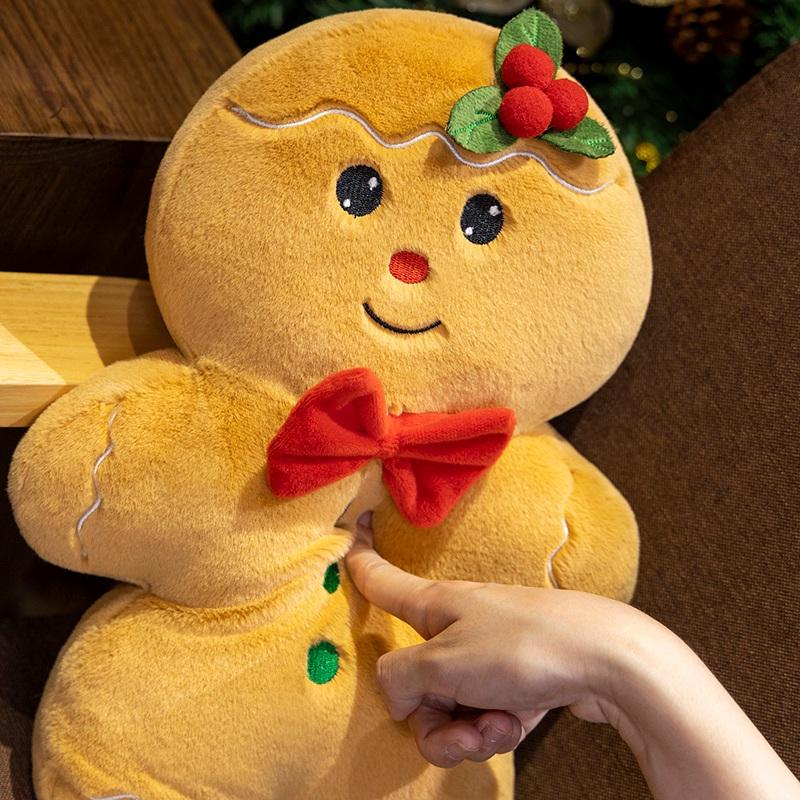 Christmas Tree Plush Toys Snowman Gingerbread Man Pillow Soft Cookie House Stuffed Cute Birthday Plush Gifts Xmas Present