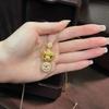 New In Inlaid Diamond Antique Gold Crafts Wink Pixiu Necklace Pendant Copper Coin Retro Sweater Chains Banquet Jewelry Gifts