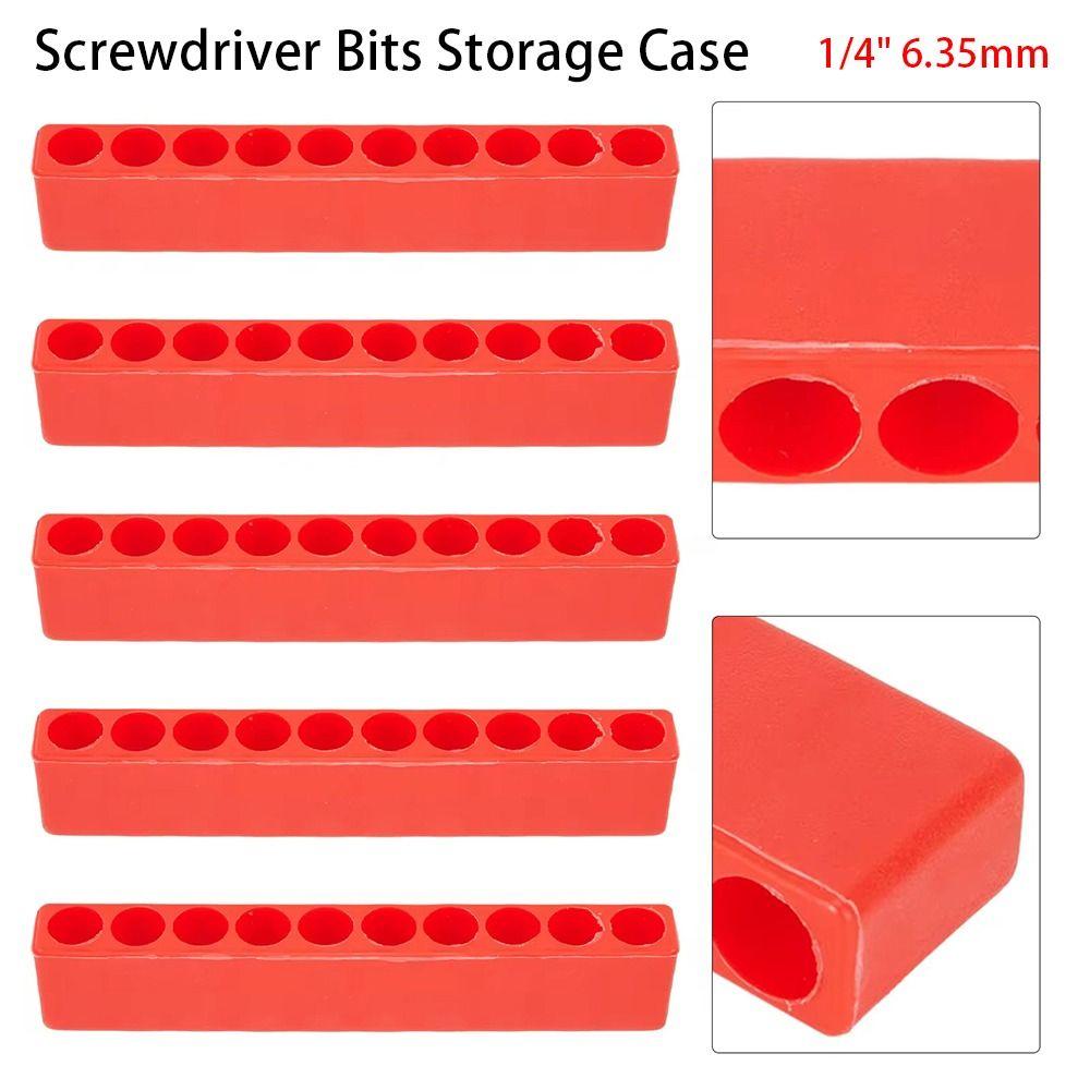 

5/10Pcs Hand Tools Holder Bits Organizer Rack 10 Holes Bit Stand Case For 1/4inch Hex Tools 10Pcs