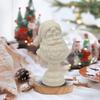 White Christmas Santas Figurines Santa Half Body Sculpture Santa Claus Head Statue for Home Dorm Bedroom Apartment Counter