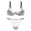 European & American Super Thin Lace Lingerie Set: Sexy Plus Size Transparent Bra and Underwear