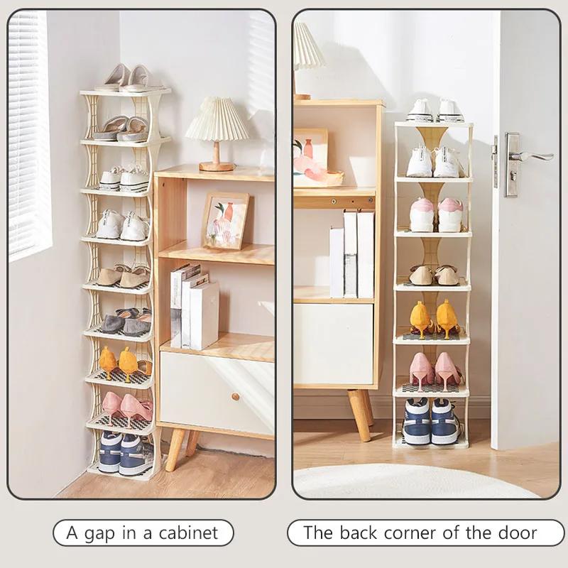 Simple shoe rack, multi-layer crevice at the entrance of the home, office dormitory, space-saving layered entrance storage rack