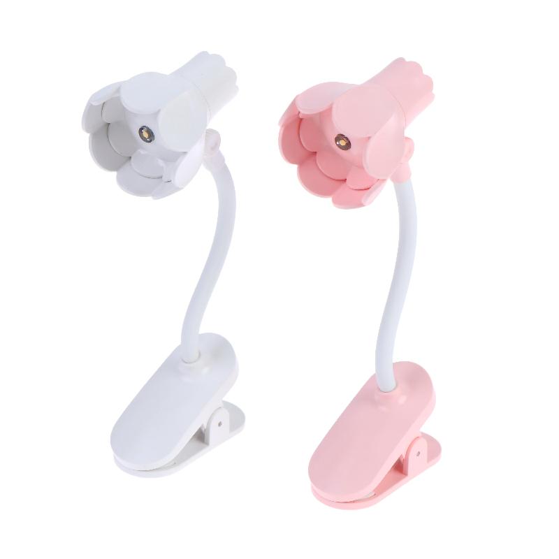 Flower Shaped Clip On Led Reading Light Desk Lamp Mini Eye Protection Book Lamp Warm Soft Light For Dorm Bed Desk Study Decor