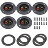 2 and 4 PCS Car Audio Speaker Terminal Cup Push Type Connector Box Gold Plated Zinc Alloy Terminals for Audio System Wiring