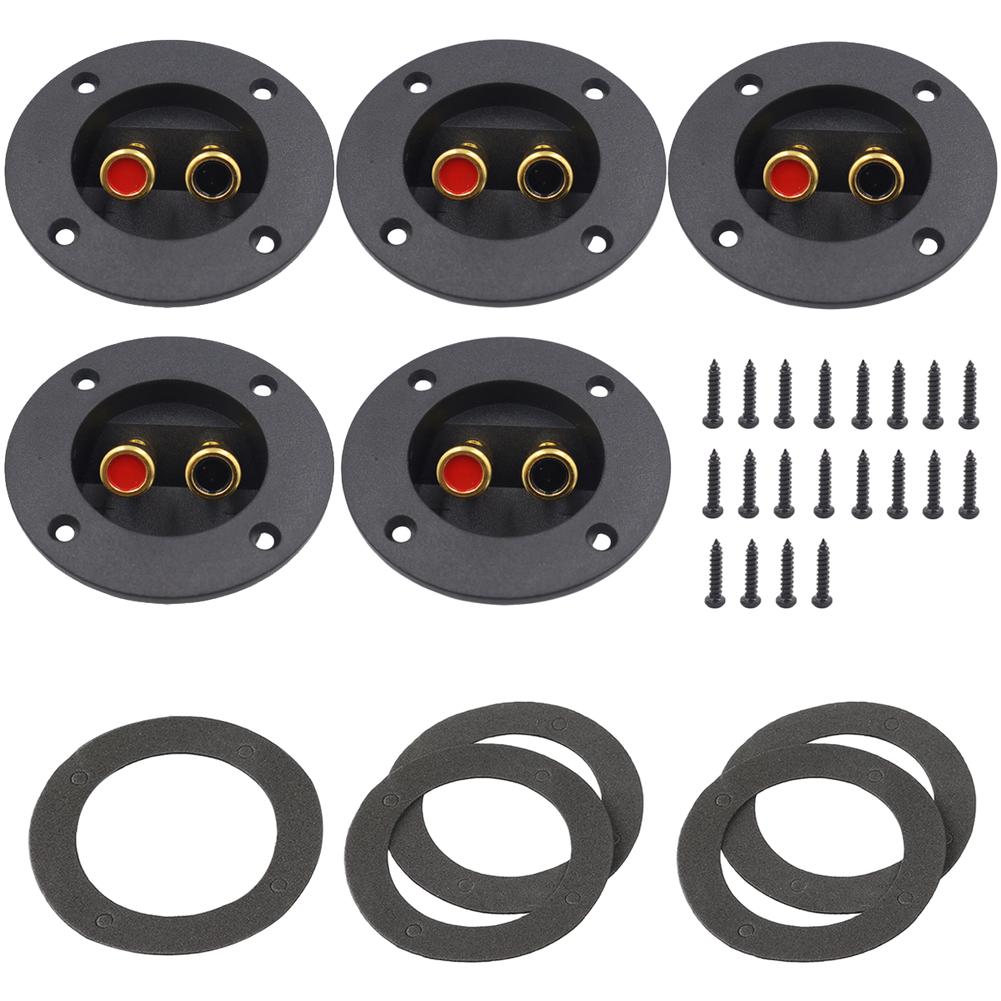2 and 4 PCS Car Audio Speaker Terminal Cup Push Type Connector Box Gold Plated Zinc Alloy Terminals for Audio System Wiring