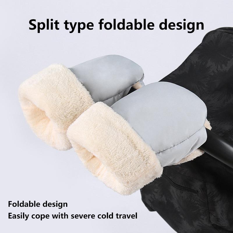 Stroller Gloves Winter Windproof Warm Simple Style Universal Fleece-Lined And Thickened Outdoor Accessories