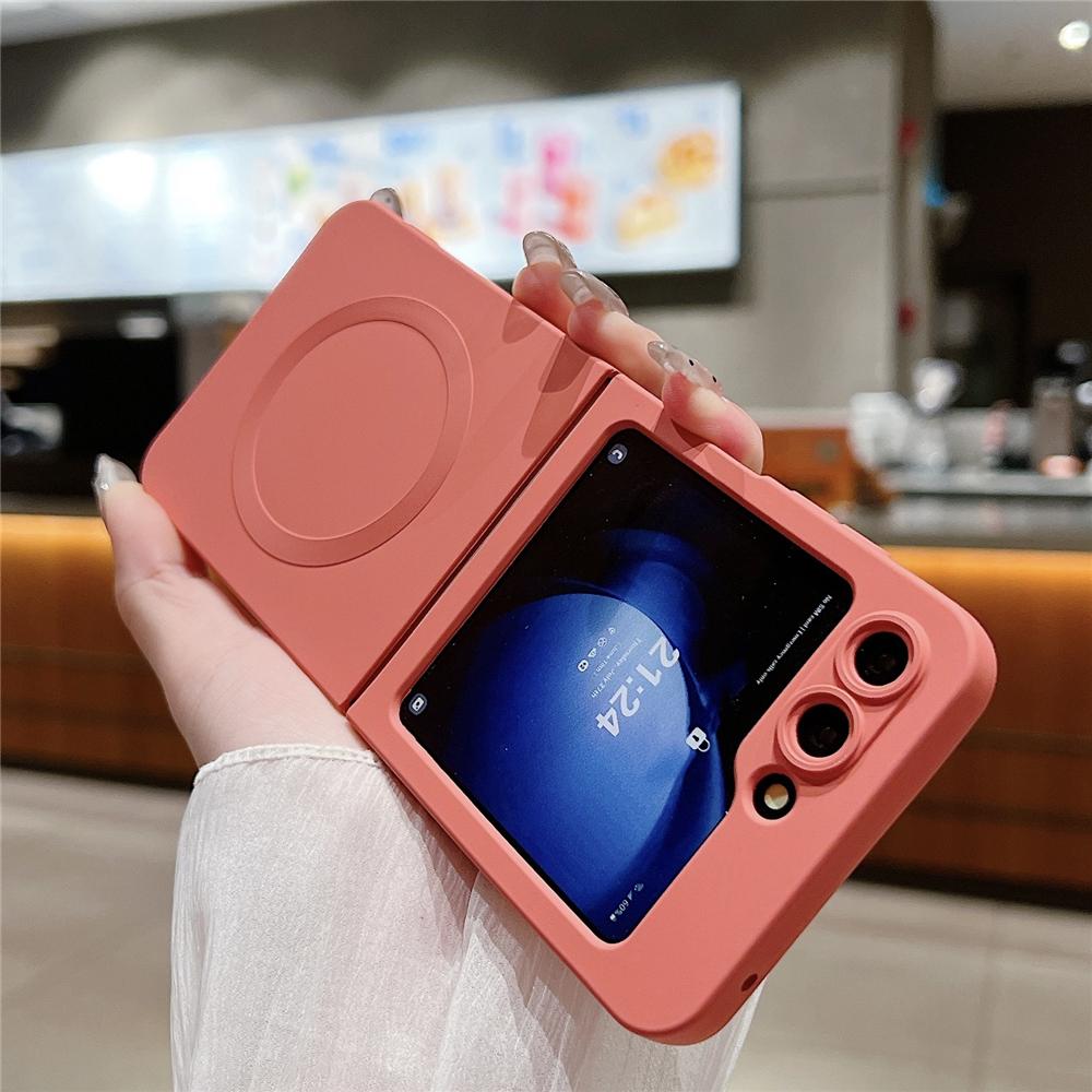 Magnetický obal z tekutého silikonu pro Samsung Galaxy Z Flip 7 6 5 4 3 Bezdrátové nabíjení Nárazuvzdorná ochrana Měkký kryt pro ZFlip7