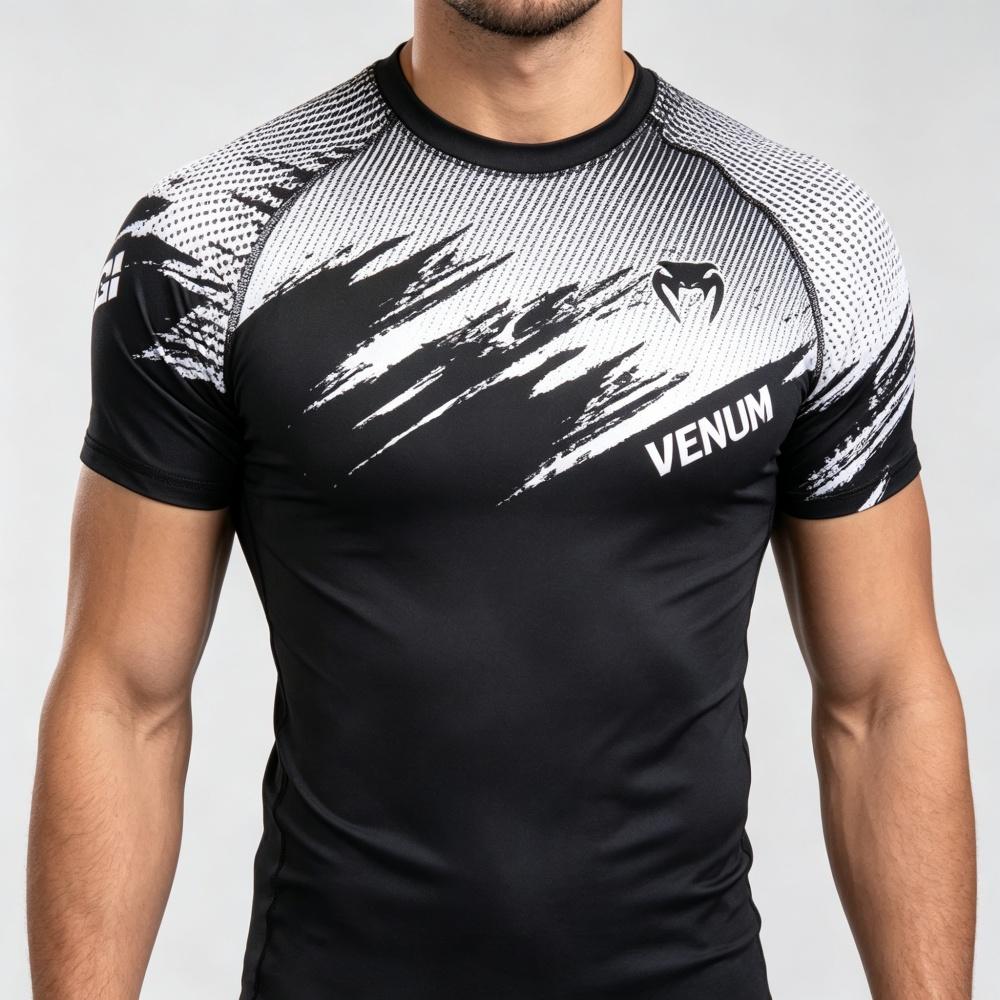 Men's Sports Short-sleeve T-shirt Round Neck Breathable Gym Training Top Fashion Print Casual Activewear