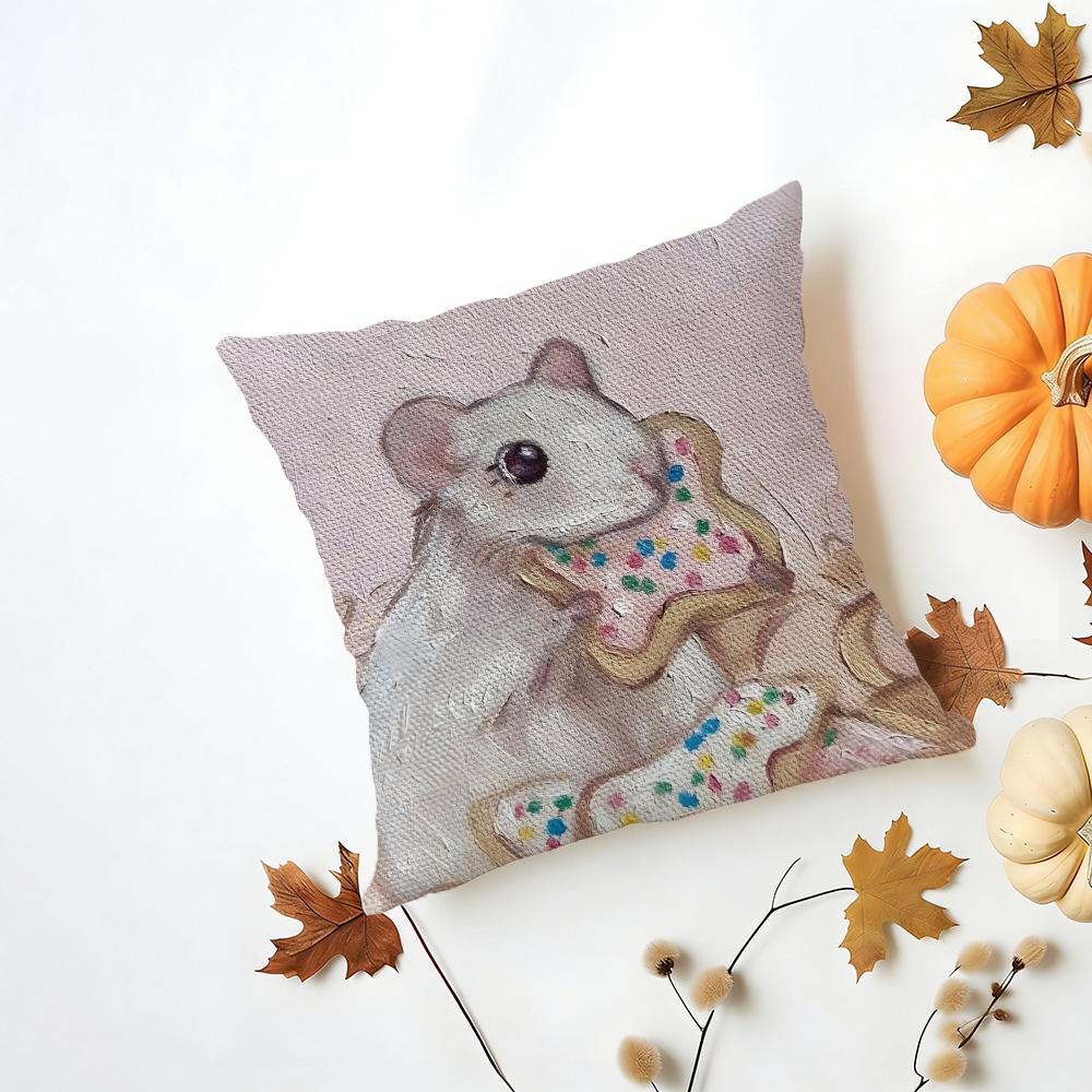 

CCookie Cushion Cover Washable Linen Pillowcase Soft for Daily Sofa Bed Home Room Decor 30x30cm