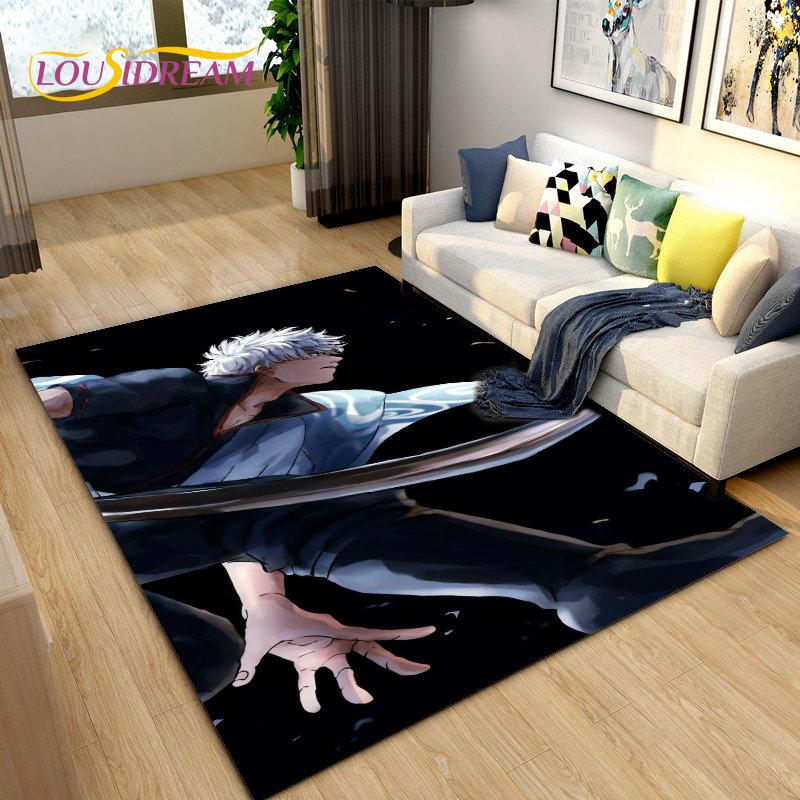 Anime Gintoki Kagura Gintama Area Rug,Carpet Rug for Living Room Bedroom Sofa Doormat Decoration, Kids Play Non-slip Floor Mat