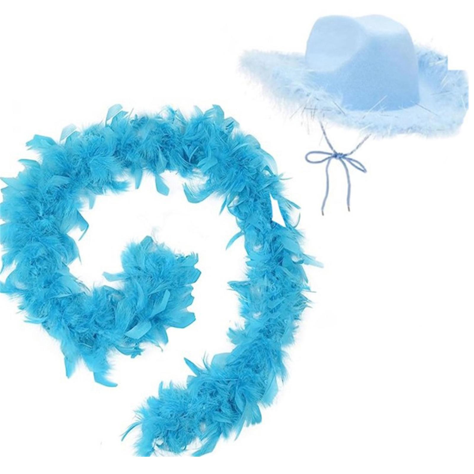 

Cowboy Hat Cowgirl Hat with Furry Feathers for Stage Shows Costume Party Hat for Night Club Bar Photo Props Shaggy Craft 3