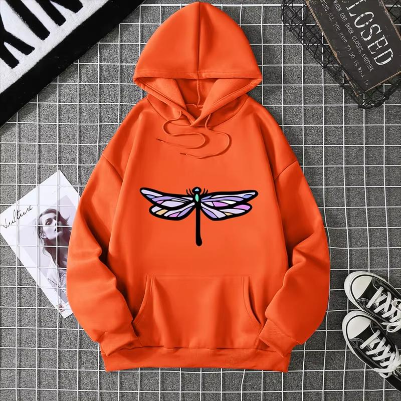 2025 Amazon Wish Quick Selling Independent Station Let It Be Butterfly Printing Long Sleeve Hooded Sweatshirt For Women CYXX361