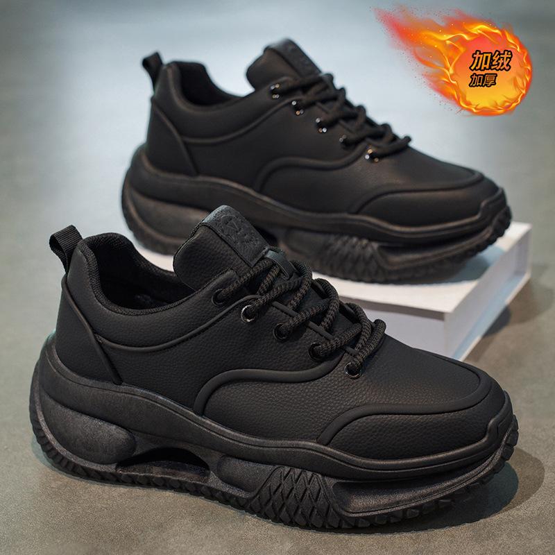 Winter velvet warm cold thickened cotton shoes student platform leisure sports dad shoes