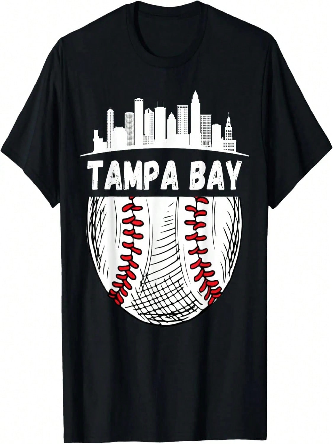 Vintage Tampa Bay Baseball Skyline Tampa Bay Baseball T-Shirt S