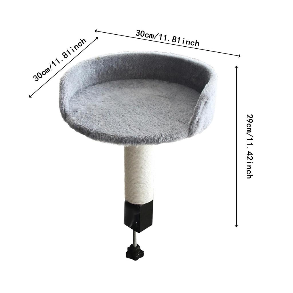 Desktop Cat Bed Round Hammock Easy Assembly Space Saving Soft Elevated Cat Perch for Indoor Cats for Computer Desk Side Table