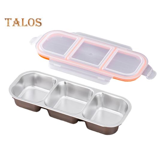 

Контейнер для закусок с крышками, герметичная коробка для бэнто, многоразовая коробка для приправ, 2/3 отделения, соусницы, разделенные контейнеры для хранения еды для школьных поездок 3Grids белый