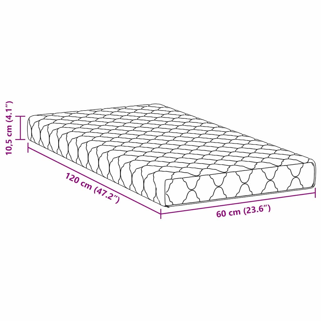 Foam Mattress Breathable Quilted Topper for Superior Back Support Firm Natural Coconut Fiber Jacquard Fabric Single Bed 60x120cm