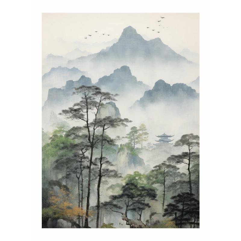 

Современный японский минимализм Дзен Дзен Мирный пейзаж Художественный плакат Печать на холсте Гостиная Спальня Домашнее украшение Без рамы 21cm×30cm NoFrame