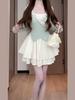 White Suspender Dress Women's Summer New Small Spring Wear a Whole Set of Design Short Skirts