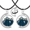 Neue Halskette Tokio Hotel Retro Rockband Pop Bill Kaulitz Band Glas Doppelseitig Drehbar Anhänger Halskette Schmuck Anhänger Fans