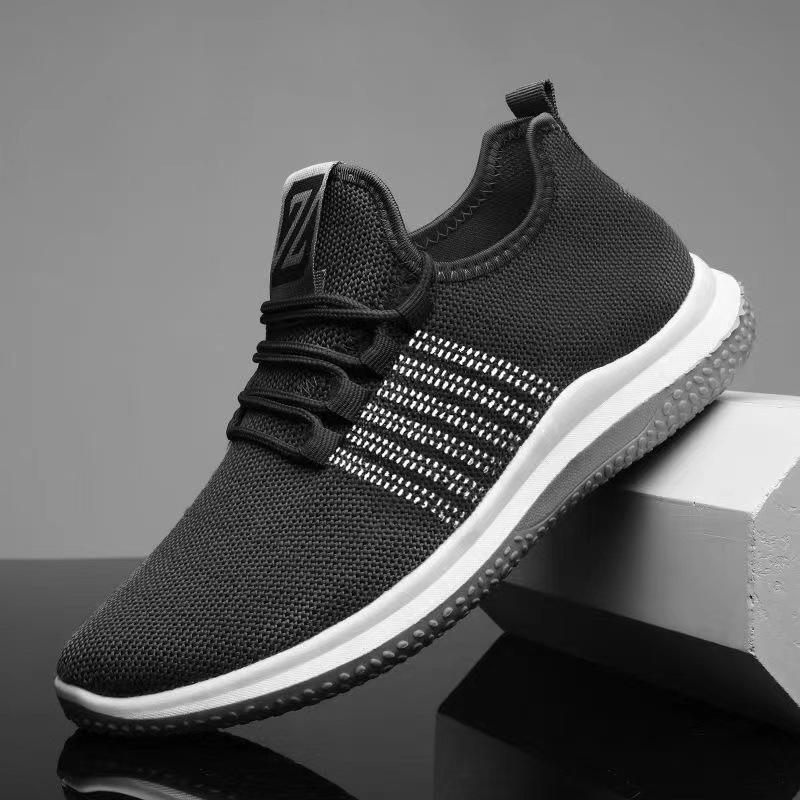 

Импортная торговля, новые универсальные летающие тканые нескользящие мужские туфли, весенние и летние дышащие спортивные туфли, повседневная обувь для бега, легкие сетчатые туфли 44