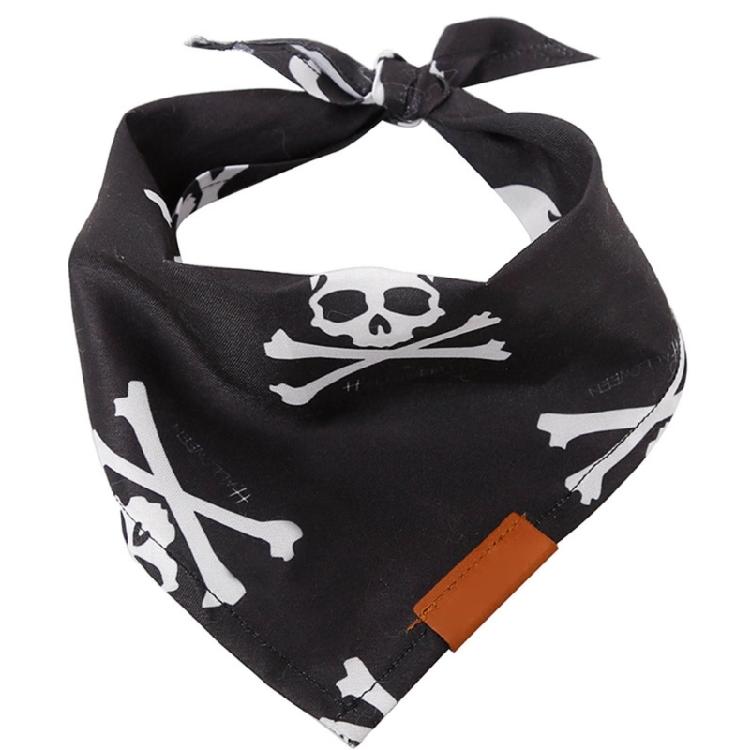 Skull Dog Bandanas Triangular Scarfs Kerchief Pet Neckerchief Halloween