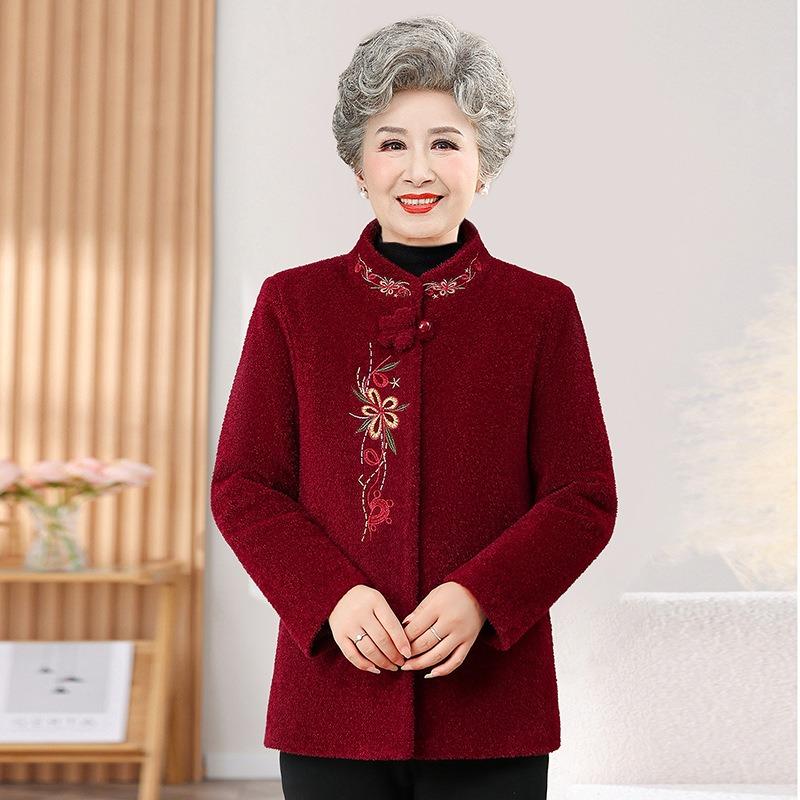Autumn clothes woolen coat female wife festive wedding dress plush autumn and winter warm clothes thick