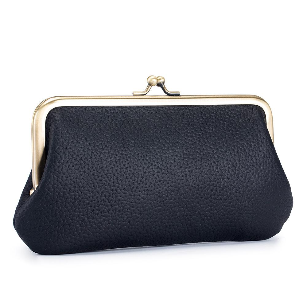 New European and American Clip Bag Hand Grab Bag Female Simple Long Hand Bag Wallet Mouth Gold Storage Bag Large Capacity